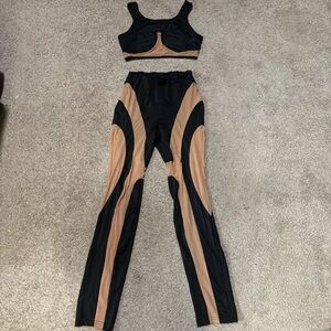 SHEIN Black and Tan Leggings Set